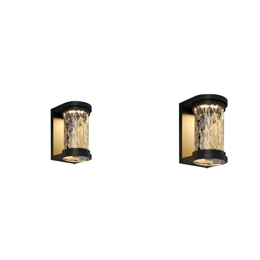 Applique Murale Extérieure LED Effet Cristal Noire IP65