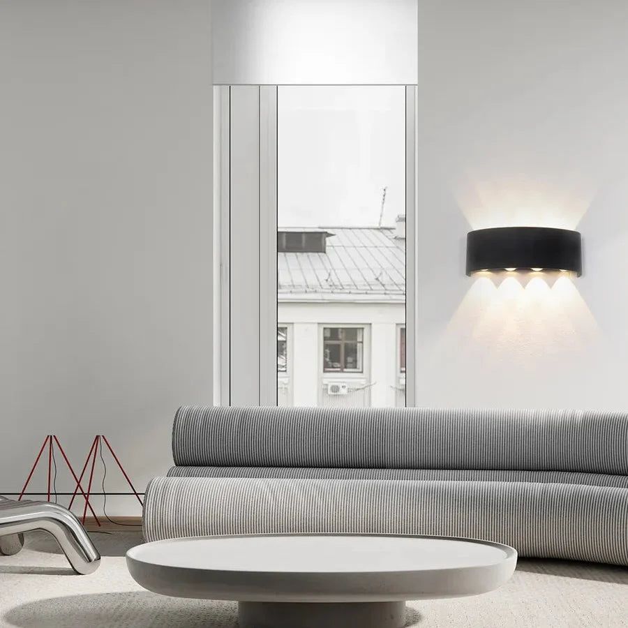 Applique Murale LED Aluminium Noir Étanche IP65