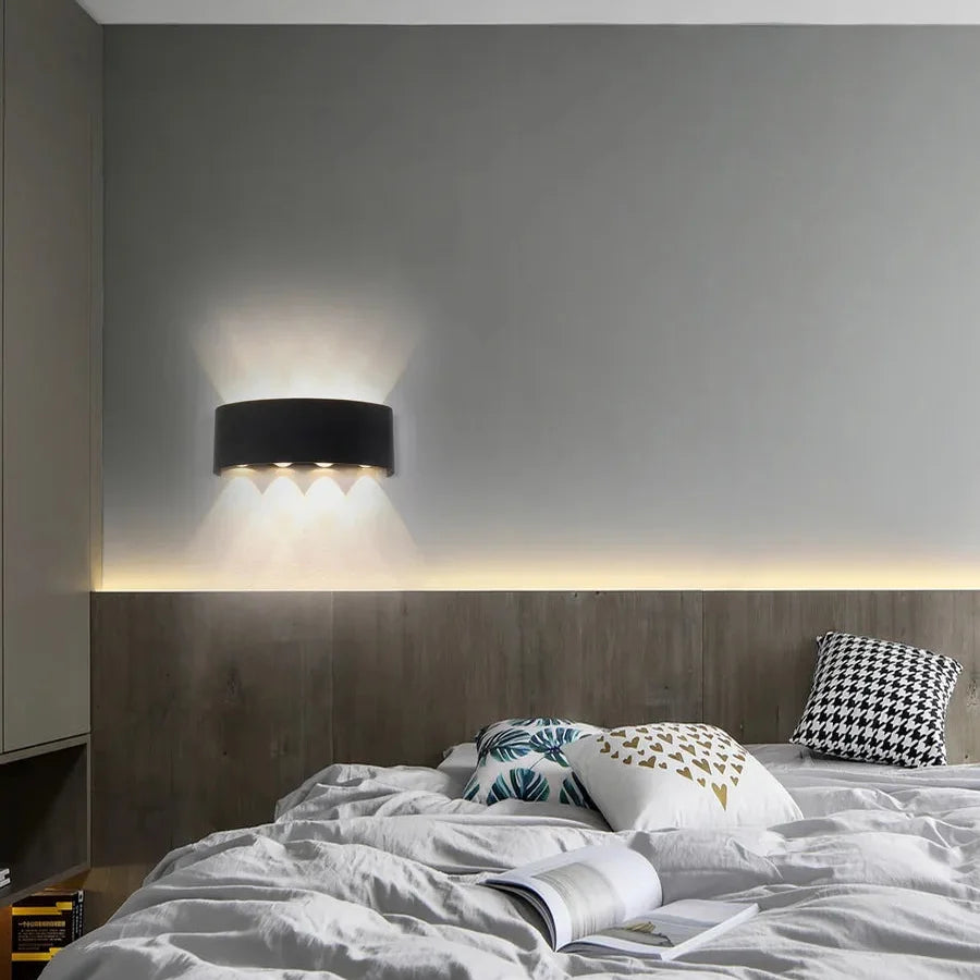 Applique Murale LED Aluminium Noir Étanche IP65