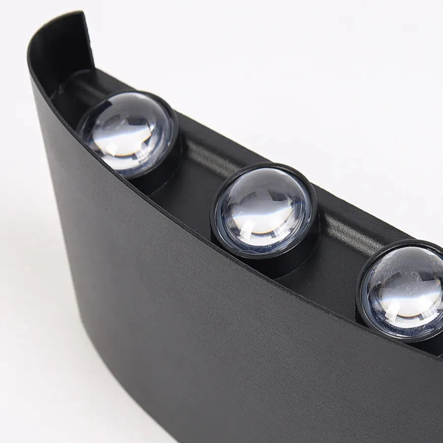 Applique Murale LED Aluminium Noir Étanche IP65