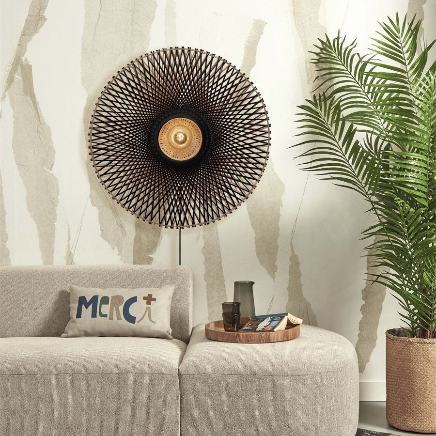 Applique Murale Hokkaido Bambou Noir 25 cm