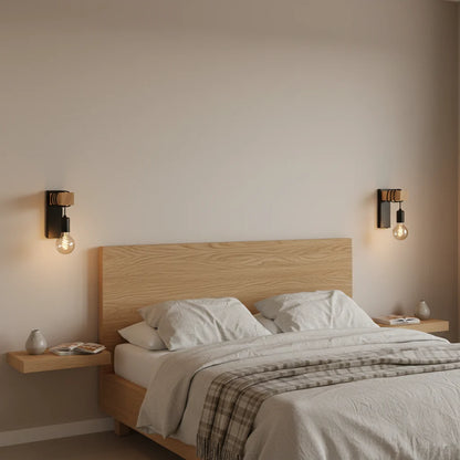 Applique Murale Bois Industriel Minimaliste