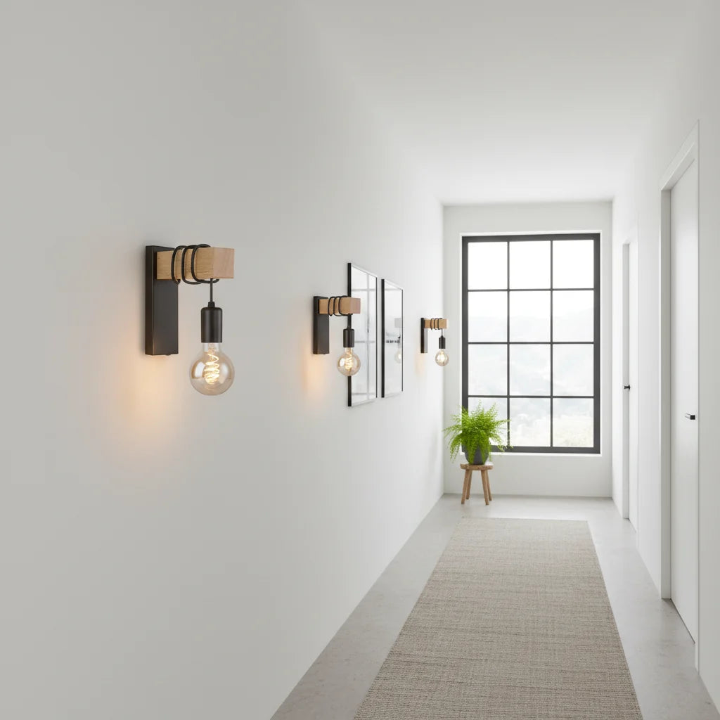 Applique Murale Bois Industriel Minimaliste