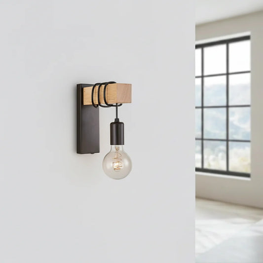 Applique Murale Bois Industriel Minimaliste