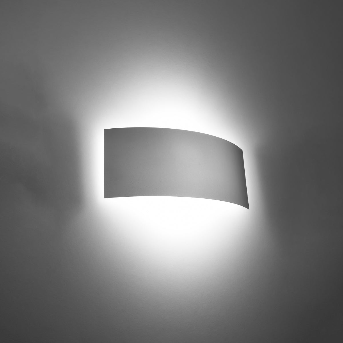 Applique Murale Arc en Métal Blanc, Éclairage Haut et Bas