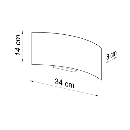 Applique Murale Arc en Métal Blanc, Éclairage Haut et Bas