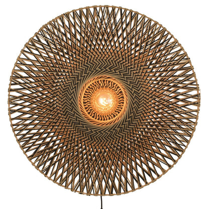 Applique Murale Bali Bambou Tressé Noir et Naturel 87 cm