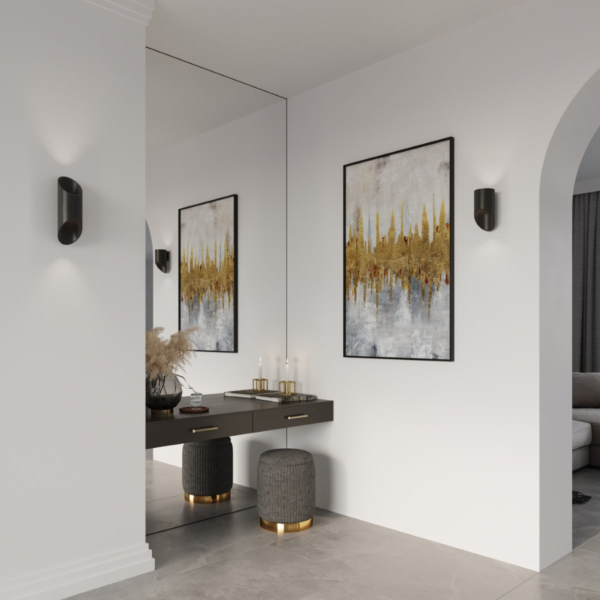 Applique Murale Bambou 20 Noire