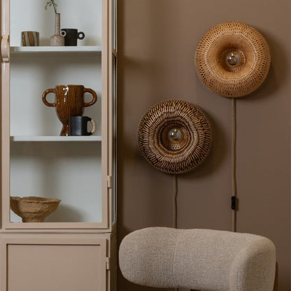 Applique Murale Barbados Bambou Tressé Naturel et Brun 35 cm
