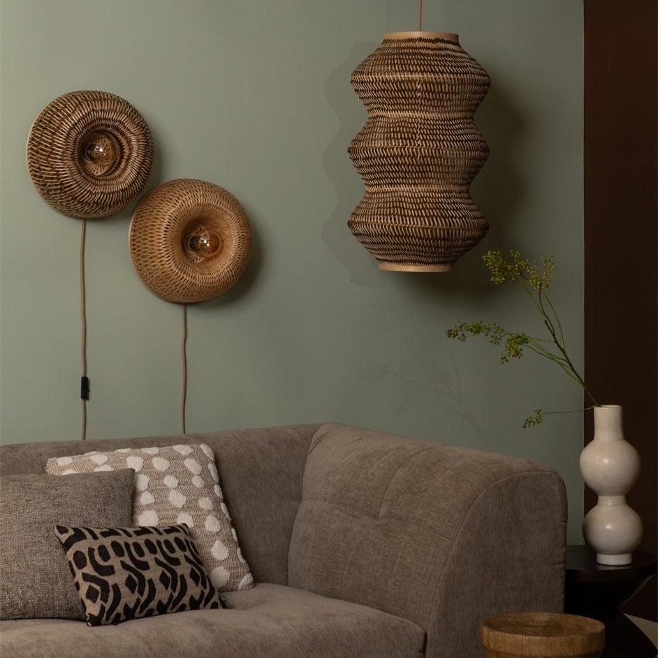 Applique Murale Barbados Bambou Tressé Naturel et Brun 35 cm