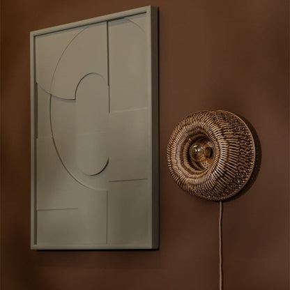 Applique Murale Barbados Bambou Tressé Naturel et Brun 35 cm