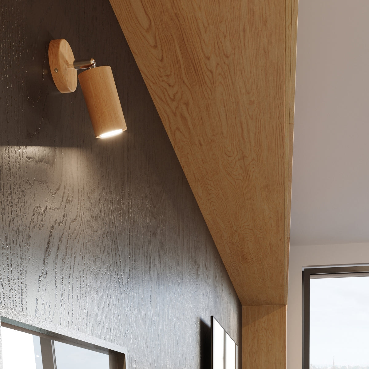 Applique Murale Orientable en Bois Naturel