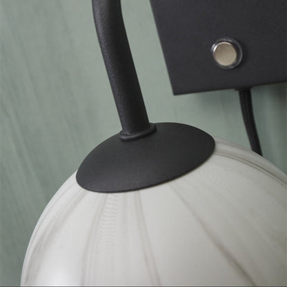 Applique Murale Carrara Globe Marbre et Noir