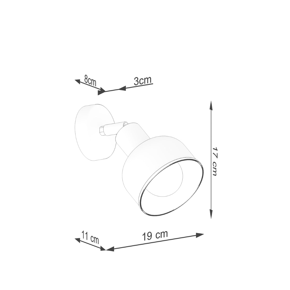 Applique Murale Cloche Réglable Elba Blanc en Acier