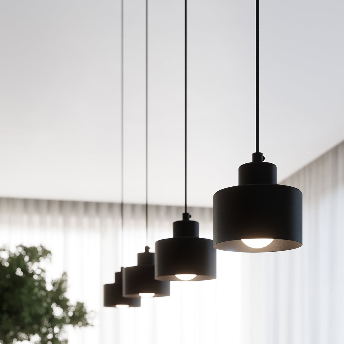 Applique Murale Cloche Design Acier Noir