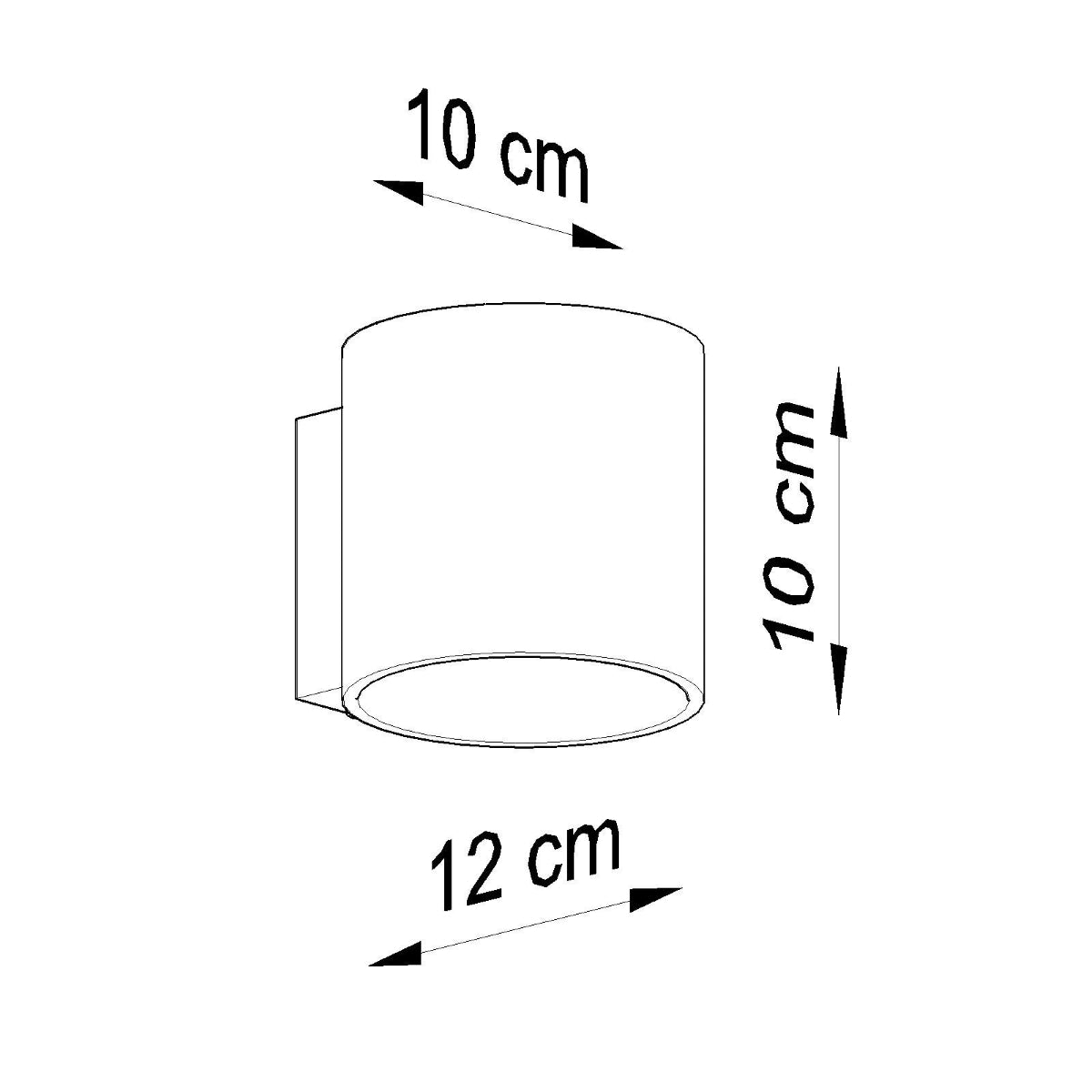 [EXP] Applique Murale Cylindrique en Aluminium Noir Mat