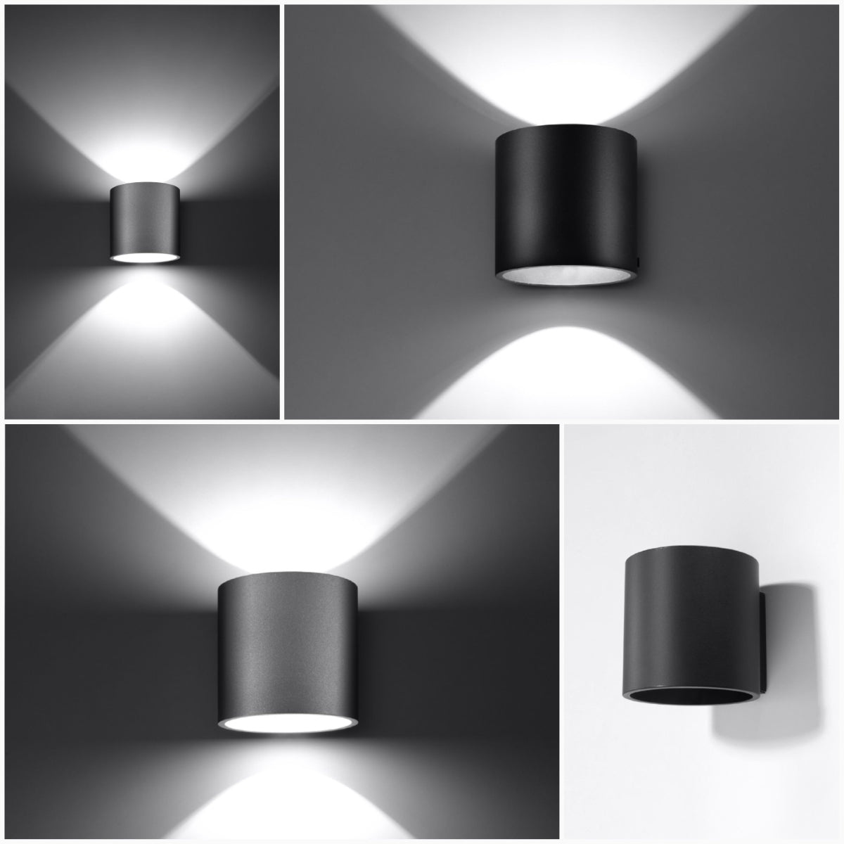 [EXP] Applique Murale Cylindrique en Aluminium Noir Mat