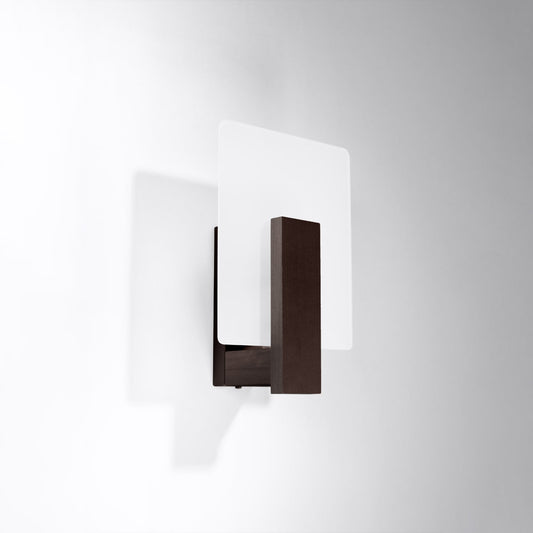 Applique Murale Envol Géométrique Bois Wengé et Verre