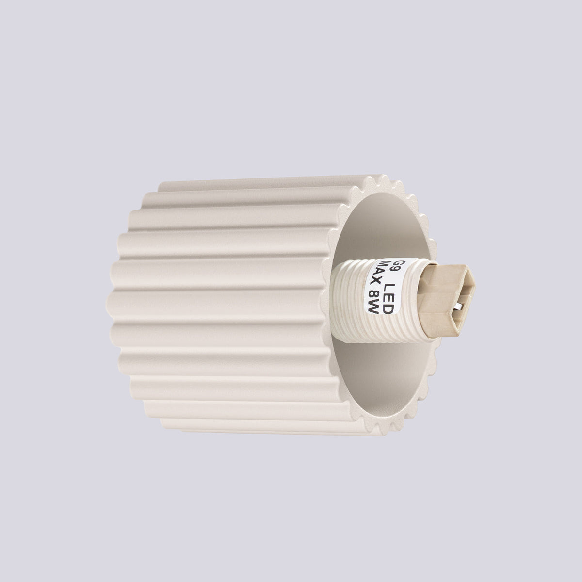 Applique Murale Halo Beige IP44 en Aluminium Nervuré