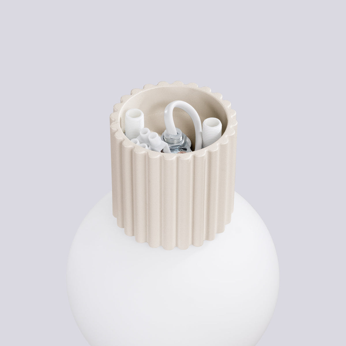 Applique Murale Halo Beige IP44 en Aluminium Nervuré