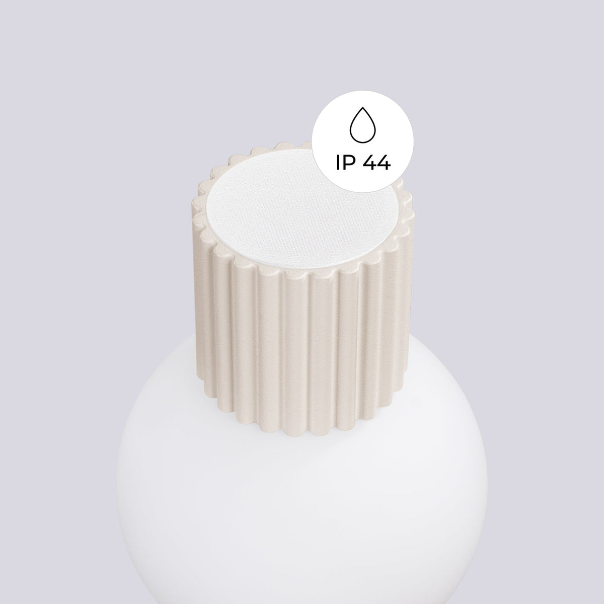 Applique Murale Halo Beige IP44 en Aluminium Nervuré