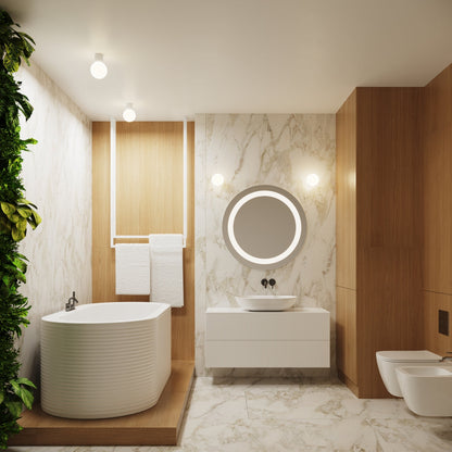 Applique Murale Halo Blanc IP44 en Aluminium Nervuré
