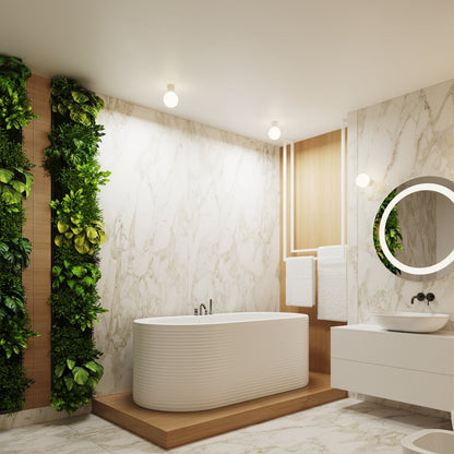 Applique Murale Halo Blanc IP44 en Aluminium Nervuré