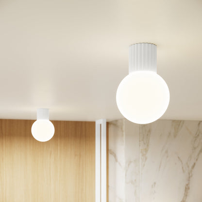 Applique Murale Halo Blanc IP44 en Aluminium Nervuré