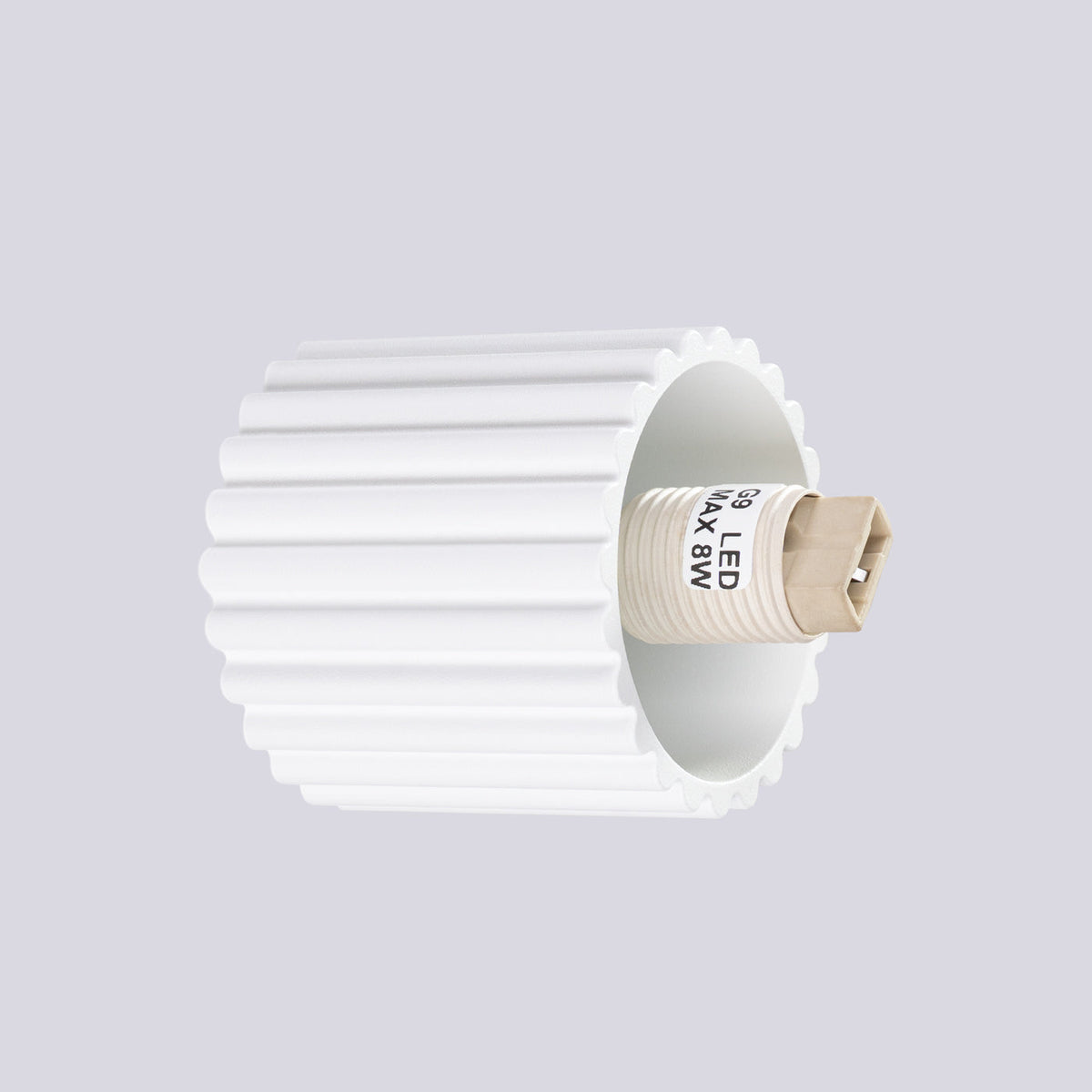 Applique Murale Halo Blanc IP44 en Aluminium Nervuré