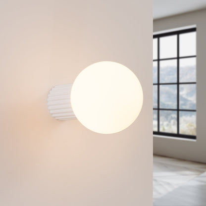 Applique Murale Halo Blanc IP44 en Aluminium Nervuré