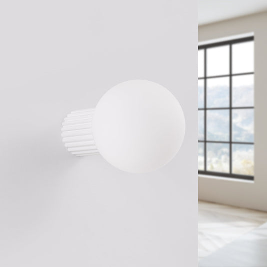Applique Murale Halo Blanc IP44 en Aluminium Nervuré