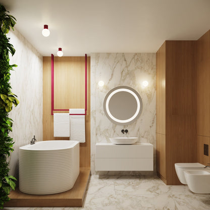 Applique Murale Halo Bordeaux IP44 en Aluminium Nervuré