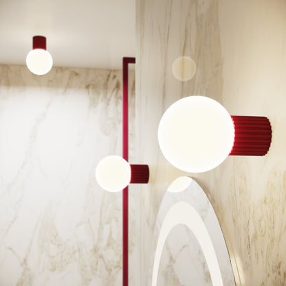 Applique Murale Halo Bordeaux IP44 en Aluminium Nervuré