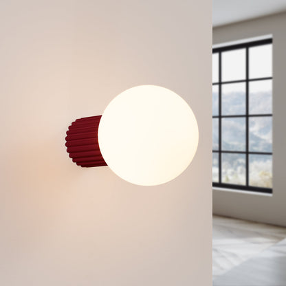 Applique Murale Halo Bordeaux IP44 en Aluminium Nervuré