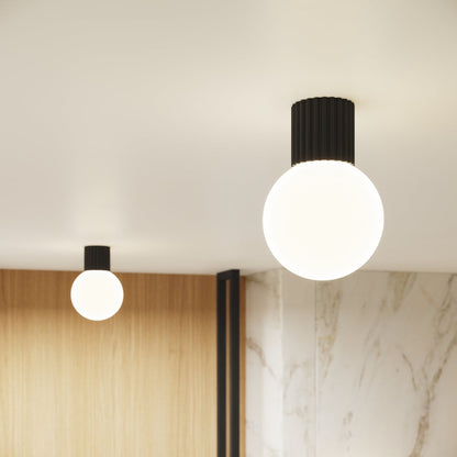 Applique Murale Halo Noir IP44 en Aluminium Nervuré
