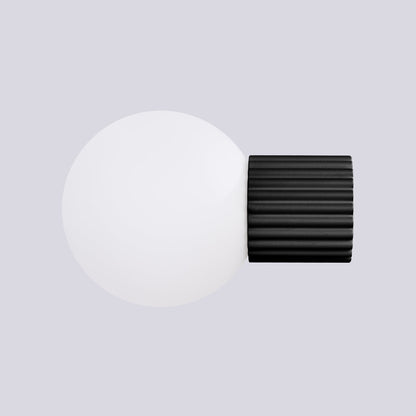 Applique Murale Halo Noir IP44 en Aluminium Nervuré