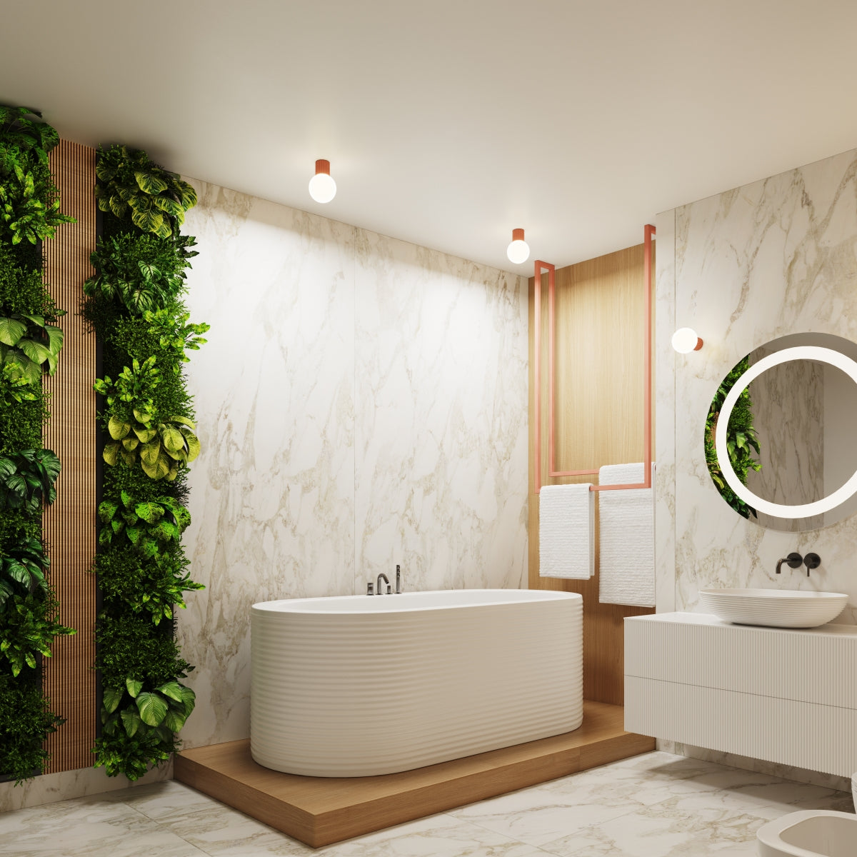 Applique Murale Halo Pêche IP44 en Aluminium Nervuré