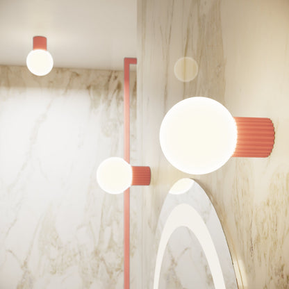 Applique Murale Halo Pêche IP44 en Aluminium Nervuré