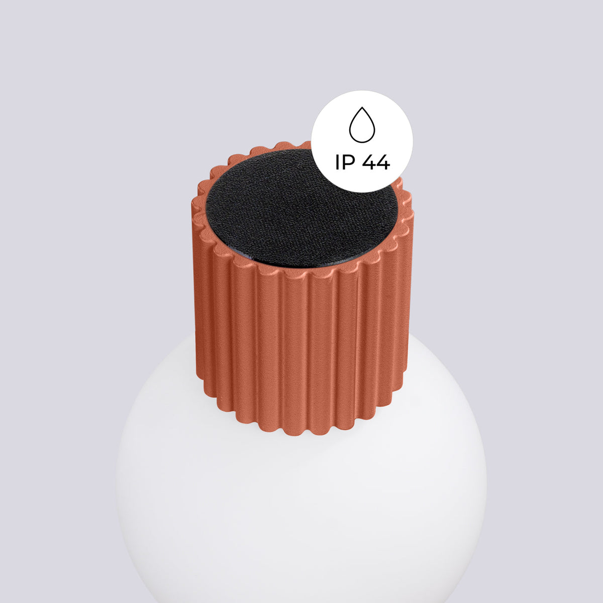 Applique Murale Halo Rouge Ocre IP44 en Aluminium Nervuré