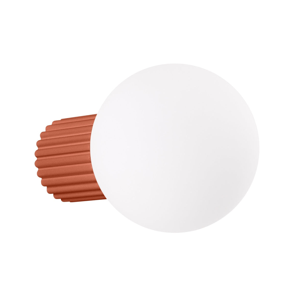 Applique Murale Halo Rouge Ocre IP44 en Aluminium Nervuré