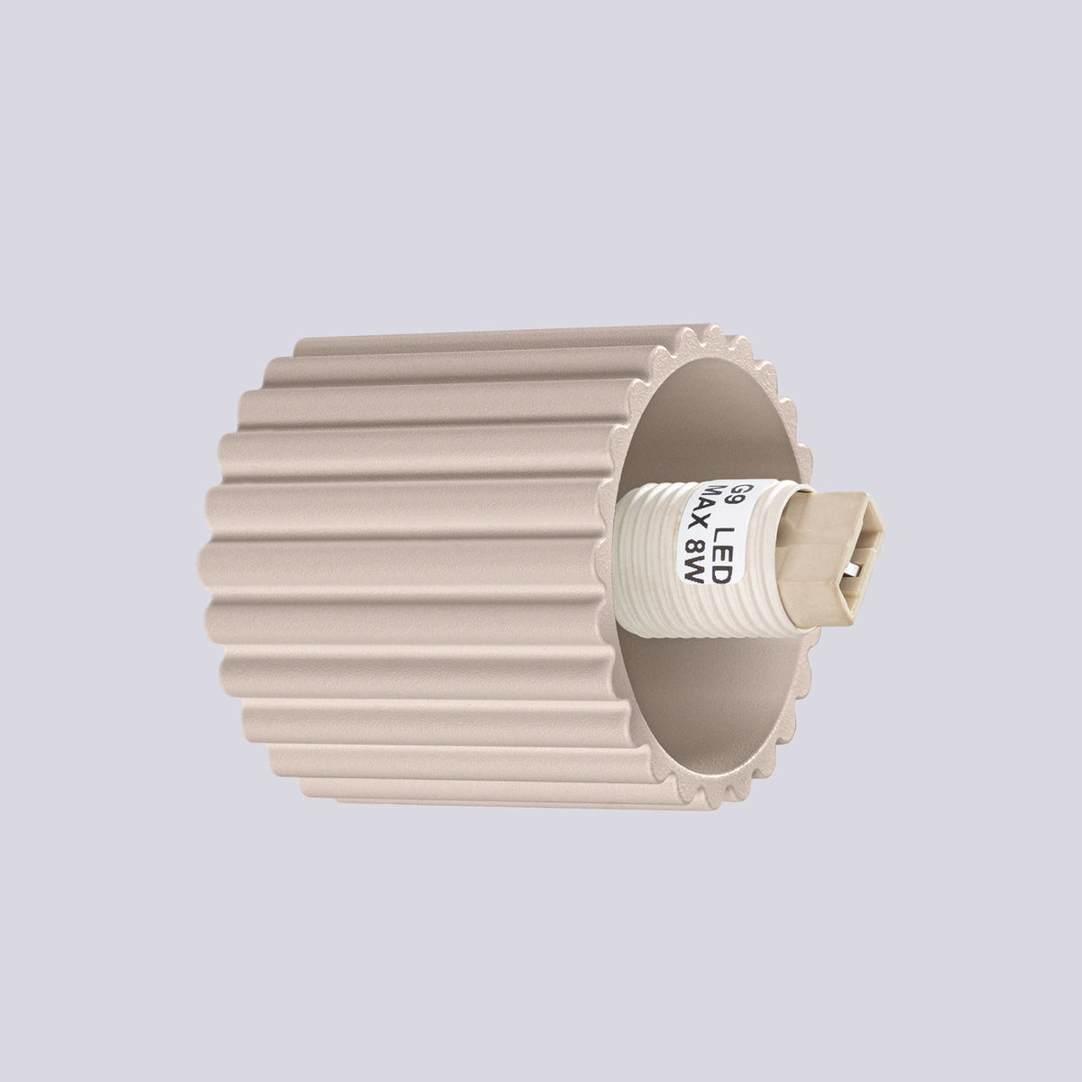 Applique Murale Halo Taupe IP44 en Aluminium Nervuré