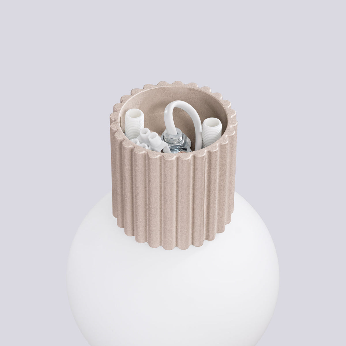 Applique Murale Halo Taupe IP44 en Aluminium Nervuré