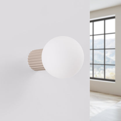 Applique Murale Halo Taupe IP44 en Aluminium Nervuré