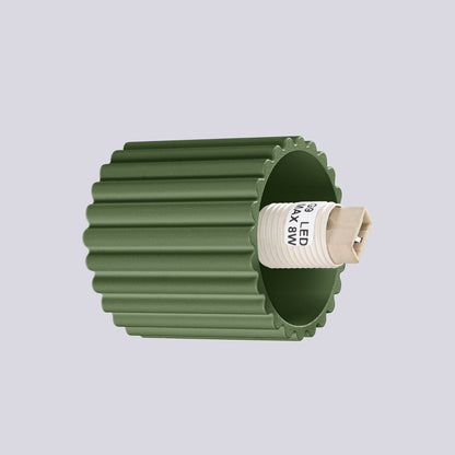 Applique Murale Halo Vert Olive IP44 en Aluminium Nervuré