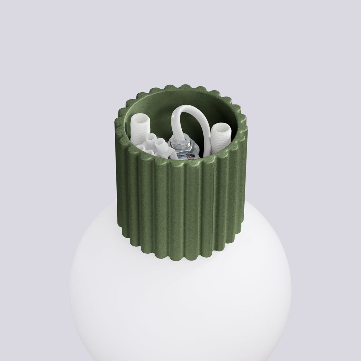 Applique Murale Halo Vert Olive IP44 en Aluminium Nervuré