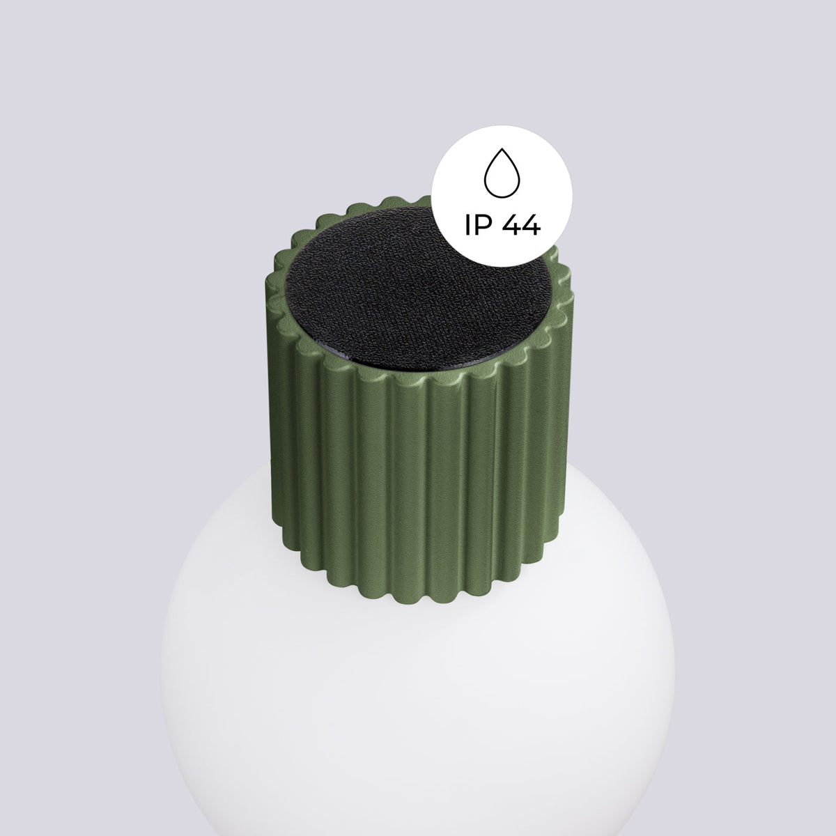 Applique Murale Halo Vert Olive IP44 en Aluminium Nervuré
