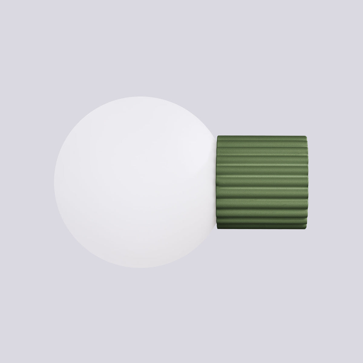 Applique Murale Halo Vert Olive IP44 en Aluminium Nervuré