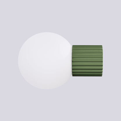 Applique Murale Halo Vert Olive IP44 en Aluminium Nervuré