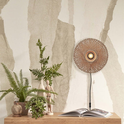 Applique Murale Kalimantan Bambou Tressé Naturel 30 cm