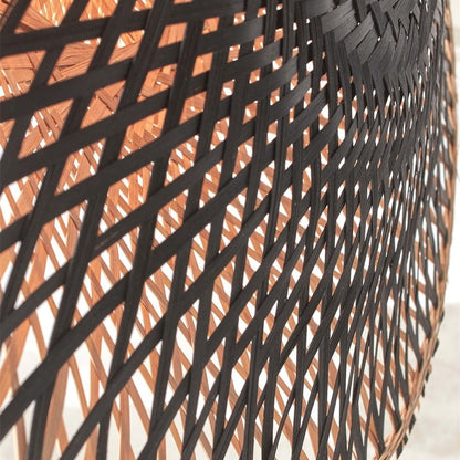 Applique Murale Kalimantan Bambou Tressé Noir et Naturel 60 cm